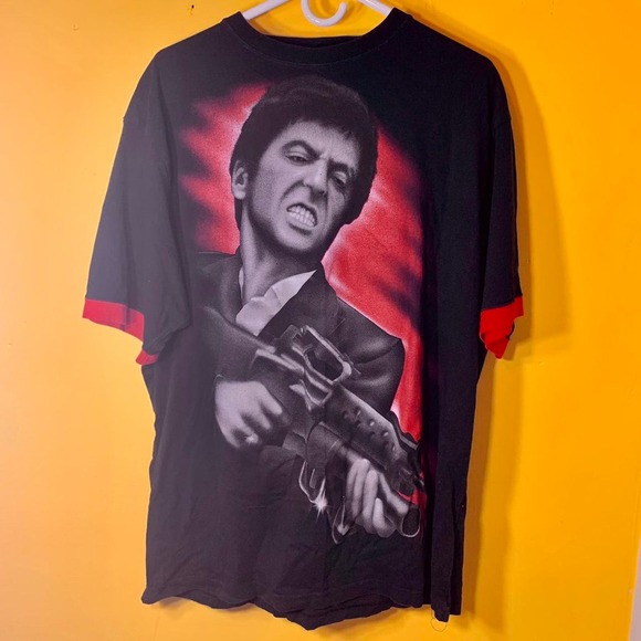 vintage 90’s SCARFACE Say Hello To My Little Friend airbrush style tee shirt L - Picture 2 of 5